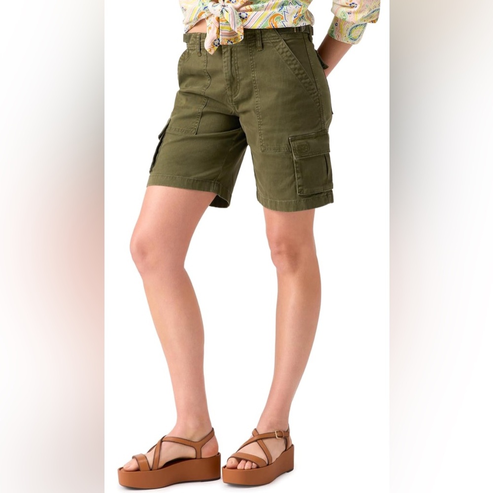 Sanctuary Moss Green Cargo Shorts with Durable Fabric Size Small New
